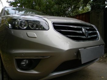 4 299 р. Защитная сетка в бампер (низ, ячейка 4х10 мм) Стрелка11 Премиум Renault Koleos 1 Phase 2 (2011-2013) (Чёрная)  с доставкой в г. Керчь. Увеличить фотографию 2