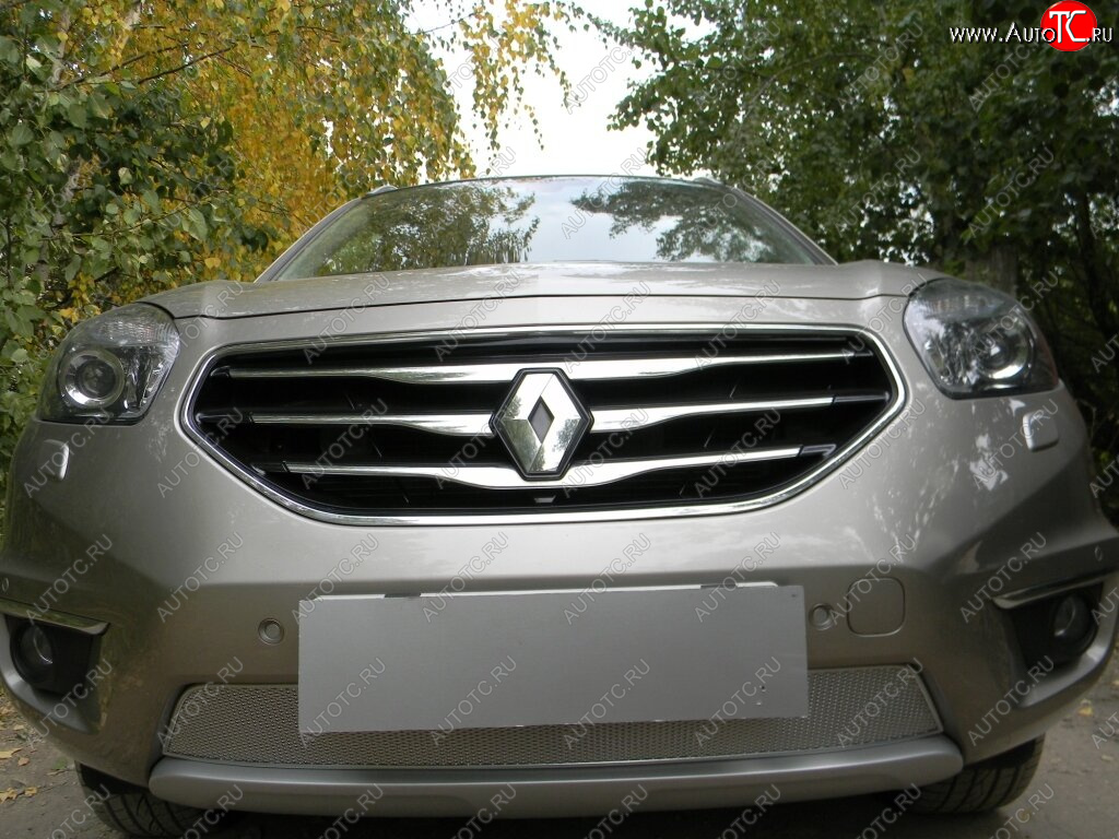 4 549 р. Защитная сетка в бампер (низ, ячейка 4х10 мм) Стрелка11 Премиум Renault Koleos 1 Phase 2 (2011-2013) (Хром)  с доставкой в г. Керчь