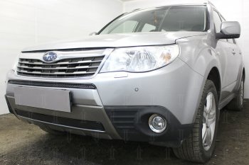 3 899 р. Защитная сетка в бампер (низ, ячейка 4х10 мм) Стрелка11 Премиум Subaru Forester SH (2008-2013) (Чёрная)  с доставкой в г. Керчь. Увеличить фотографию 5