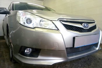 4 099 р. Защитная сетка в бампер (низ, ячейка 4х10 мм) Стрелка11 Премиум Subaru Legacy BM/B14 дорестайлинг седан (2009-2013) (Чёрная)  с доставкой в г. Керчь. Увеличить фотографию 2