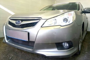4 099 р. Защитная сетка в бампер (низ, ячейка 4х10 мм) Стрелка11 Премиум Subaru Legacy BM/B14 дорестайлинг седан (2009-2013) (Чёрная)  с доставкой в г. Керчь. Увеличить фотографию 4