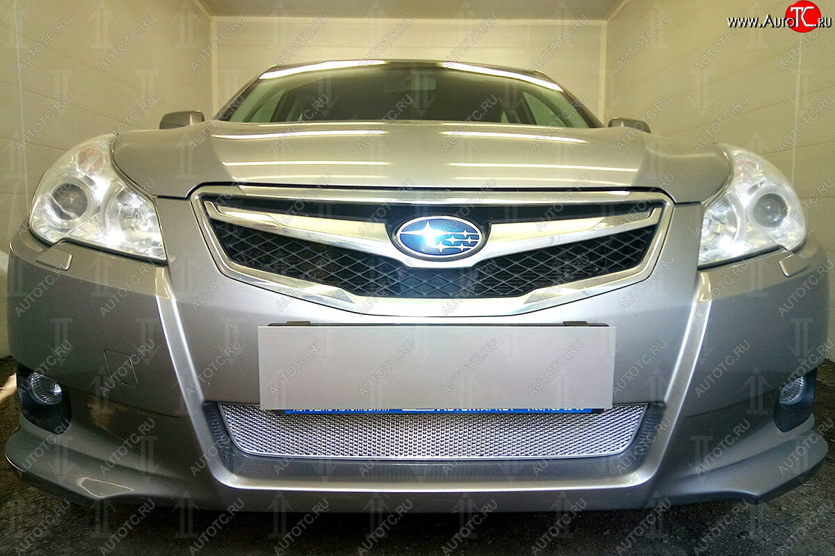 4 299 р. Защитная сетка в бампер (низ, ячейка 4х10 мм) Стрелка11 Премиум Subaru Legacy BM/B14 дорестайлинг седан (2009-2013) (Хром)  с доставкой в г. Керчь