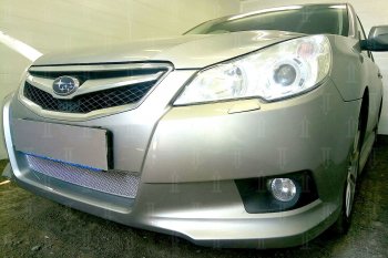 4 299 р. Защитная сетка в бампер (низ, ячейка 4х10 мм) Стрелка11 Премиум Subaru Legacy BM/B14 дорестайлинг седан (2009-2013) (Хром)  с доставкой в г. Керчь. Увеличить фотографию 4
