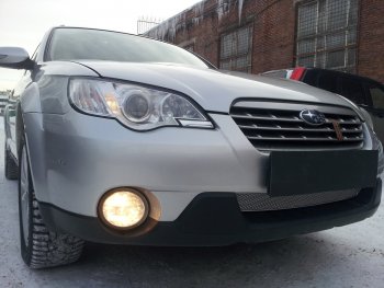 4 299 р. Защитная сетка в бампер (низ, ячейка 4х10 мм) Стрелка11 Премиум  Subaru Outback  BP (2006-2009) рестайлинг универсал (Хром)  с доставкой в г. Керчь. Увеличить фотографию 2