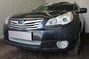 4 299 р. Защитная сетка в бампер (низ, ячейка 4х10 мм) Стрелка11 Премиум  Subaru Outback  BR/B14 (2009-2013) дорестайлинг универсал (Хром)  с доставкой в г. Керчь. Увеличить фотографию 3