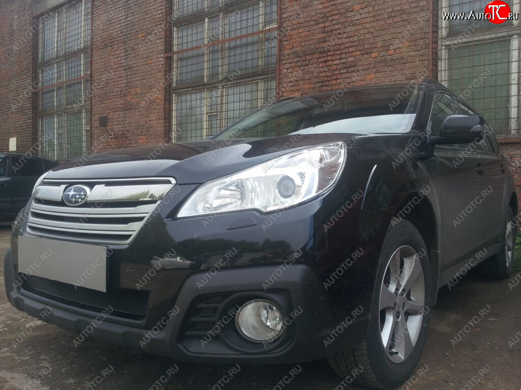 4 299 р. Защитная сетка в бампер (низ, ячейка 4х10 мм) Стрелка11 Премиум  Subaru Outback  BR, (2012-2015) B14)  рестайлинг универсал (Чёрная)  с доставкой в г. Керчь