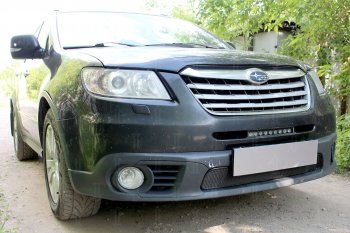 3 899 р. Защитная сетка в бампер (низ, ячейка 4х10 мм) Стрелка11 Премиум  Subaru Tribeca (2008-2014) (Чёрная)  с доставкой в г. Керчь. Увеличить фотографию 2