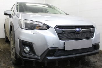 4 299 р. Защитная сетка в бампер (низ, ячейка 4х10 мм) Стрелка11 Премиум Subaru XV GT/G24 дорестайлинг (2017-2021) (Чёрная)  с доставкой в г. Керчь. Увеличить фотографию 3