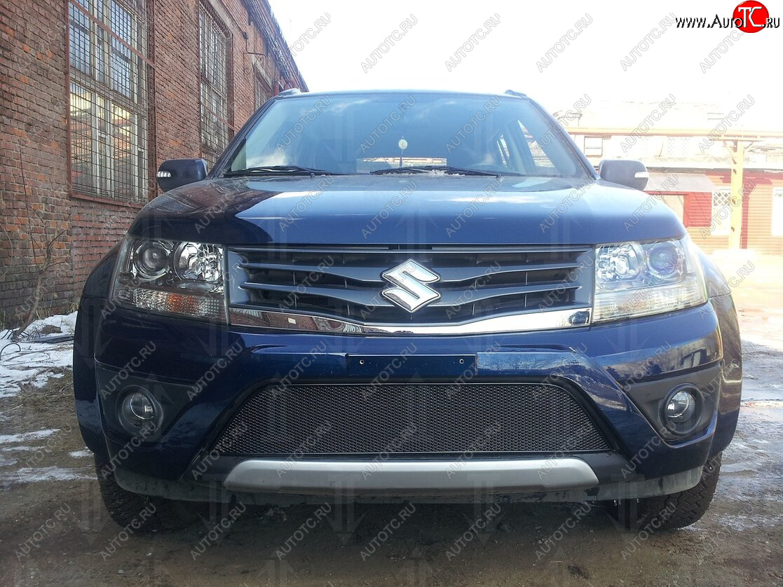 4 299 р. Защитная сетка в бампер (низ, ячейка 4х10 мм) Стрелка11 Премиум Suzuki Grand Vitara JT 5 дверей 2-ой рестайлинг (2012-2016) (Чёрная)  с доставкой в г. Керчь