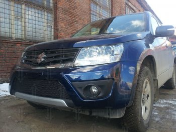 4 299 р. Защитная сетка в бампер (низ, ячейка 4х10 мм) Стрелка11 Премиум Suzuki Grand Vitara JT 5 дверей 2-ой рестайлинг (2012-2016) (Чёрная)  с доставкой в г. Керчь. Увеличить фотографию 3