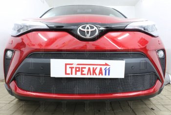 5 499 р. Защитная сетка в бампер (низ, ячейка 4х10 мм) Стрелка11 Премиум Toyota C-HR NGX10, ZGX10 рестайлинг (2019-2025) (Чёрная)  с доставкой в г. Керчь. Увеличить фотографию 2