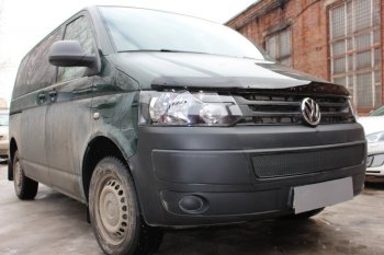 4 299 р. Защитная сетка в бампер (низ, ячейка 4х10 мм) Стрелка11 Премиум Volkswagen Transporter T5 рестайлинг (2009-2015) (Чёрная)  с доставкой в г. Керчь. Увеличить фотографию 2