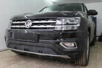 4 499 р. Защитная сетка в бампер (низ, ячейка 4х10 мм) Стрелка11 Премиум  Volkswagen Teramont  CA1 (2016-2020) дорестайлинг (Чёрная)  с доставкой в г. Керчь. Увеличить фотографию 4