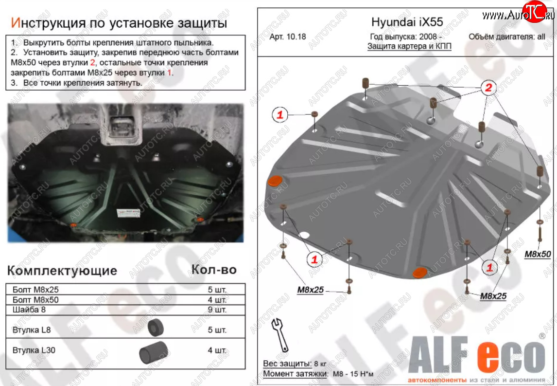 4 399 р. Защита картера двигателя и КПП (V-2,2 CRDI) Alfeco Hyundai Santa Fe CM рестайлинг (2009-2012) (Сталь 2 мм)  с доставкой в г. Керчь