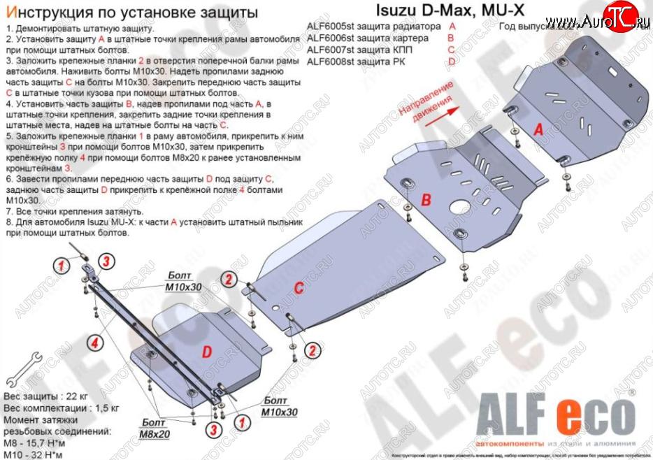3 889 р. Защита КПП ALFECO  Isuzu mu-X  TF (2021-2023) (Сталь 2 мм)  с доставкой в г. Керчь