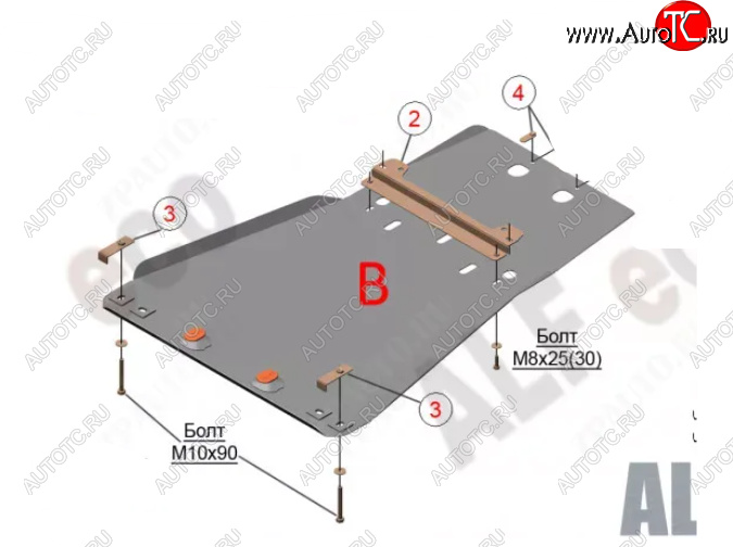 5 399 р. Защита картера двигателя и КПП (V-5,7) Alfeco Lexus LX570 J200 1-ый рестайлинг (2012-2015) (Сталь 2 мм)  с доставкой в г. Керчь