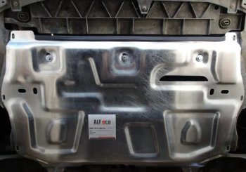 Защита картера двигателя и КПП (алюминий, установка без пыльника) Alfeco Volkswagen Transporter T6.1 рестайлингпассажирский (2019-2025)