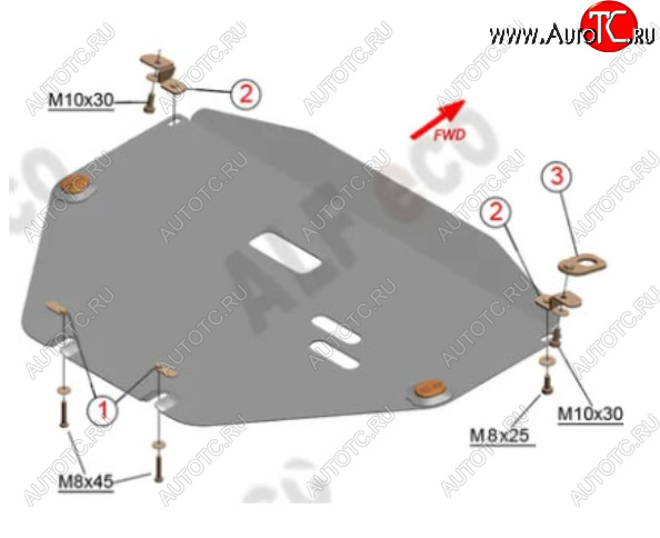 13 899 р. Защита картера двигателя и КПП Alfeco  Honda CR-V  RW,RT (2016-2022) дорестайлинг, рестайлинг (Алюминий 4 мм)  с доставкой в г. Керчь