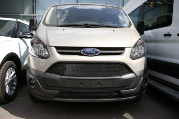 5 999 р. Сетка на бампер внешняя для FORD Tourneo Custom 2014-2017, 2 шт., черн., 15 мм, для автомобилей с передним парктроником  Форд Турнео коннект Arbori 01-170814-151  с доставкой в г. Керчь. Увеличить фотографию 1