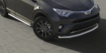 4 649 р. Защита переднего бампера d57 Arbori нерж. сталь для TOYOTA RAV4 2015-2018  Тойота Рав 4 Arbori afzdatr41502  с доставкой в г. Керчь. Увеличить фотографию 1