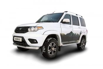20 399 р. Защита переднего бампера d76 Arbori нерж. сталь для UAZ PATRIOT 2014-нв  Патриот Arbori afzdaup1402  с доставкой в г. Керчь. Увеличить фотографию 1