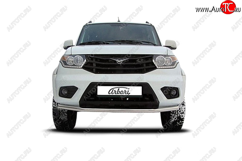 5 899 р. Защита переднего бампера d57 Arbori нерж. сталь для UAZ PATRIOT 2014-нв  Патриот Arbori afzdaup1404  с доставкой в г. Керчь