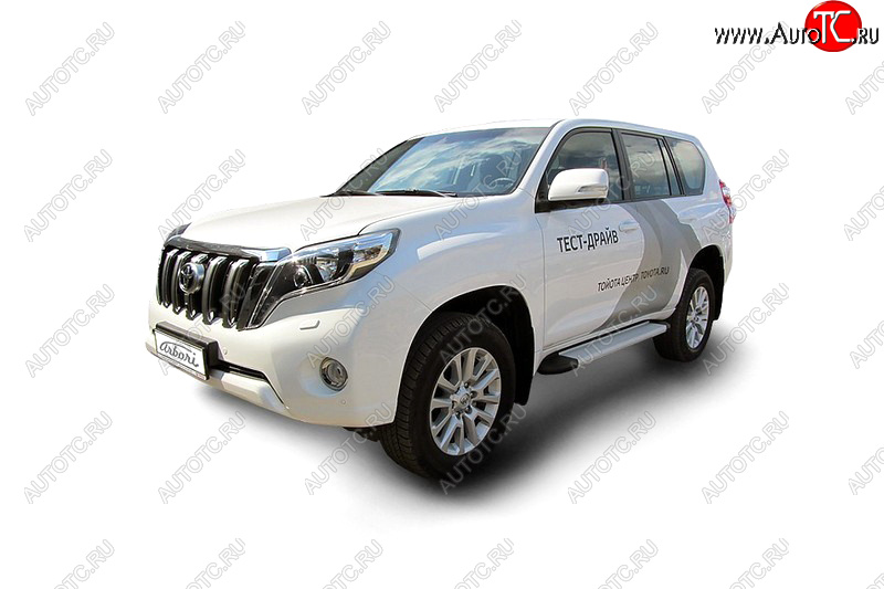 21 999 р. Комплект алюминиевых порогов Arbori Optima Silver 1600 для TOYOTA Land Cruiser Prado 2014-2017  Тойота Ленд крузер прадо Arbori afzdaaltop1402  с доставкой в г. Керчь
