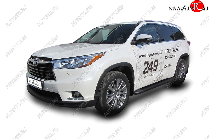 23 999 р. Комплект алюминиевых порогов Arbori Optima Black 1800 для TOYOTA Highlander 2014-2016  Тойота Хайлендер Arbori afzdaalthi1401  с доставкой в г. Керчь