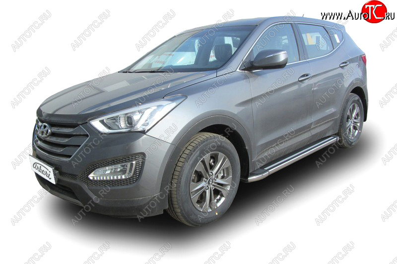 19 349 р. Комплект алюминиевых порогов Arbori Luxe Black 1800 для HYUNDAI Santa Fe 2012-2016  Хендай Санта Фе Arbori afzdaalhsft1203  с доставкой в г. Керчь
