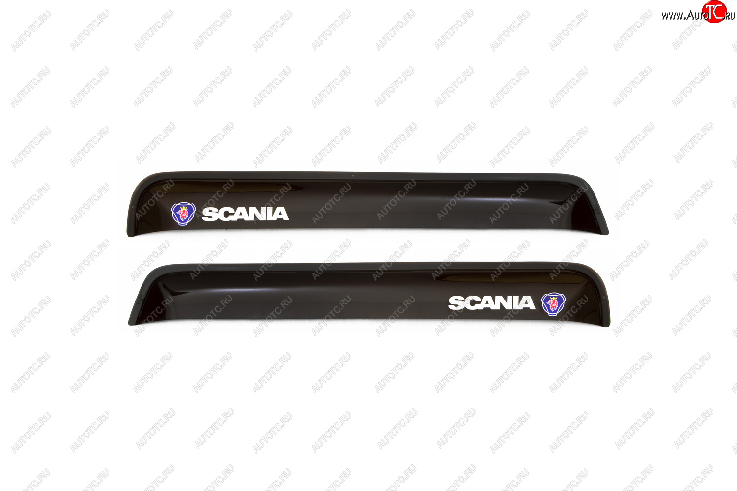 1 499 р. Дефлектор окон 2 шт. SCANIA 3 серия (82113143)  прямой 1988-1996, накладной, скотч 3М, дымчатый  Скания 3- серия REIN reinwv884  с доставкой в г. Керчь