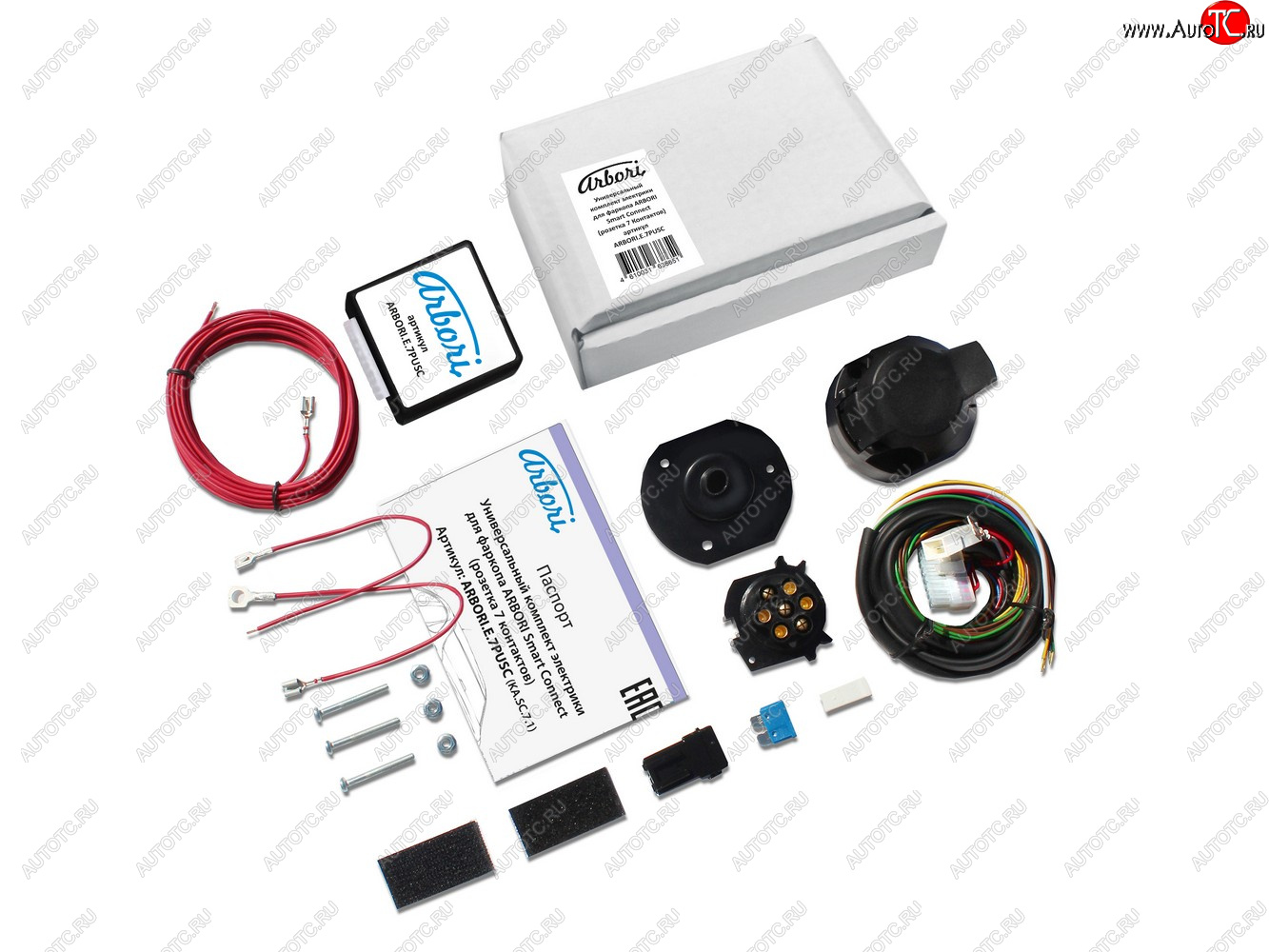 2 999 р. Универсальный комплект электрооборудования ARBORI для ТСУ Smart Connect (7 PIN) с блоком согласования Arbori arbori.e.7pusc  с доставкой в г. Керчь