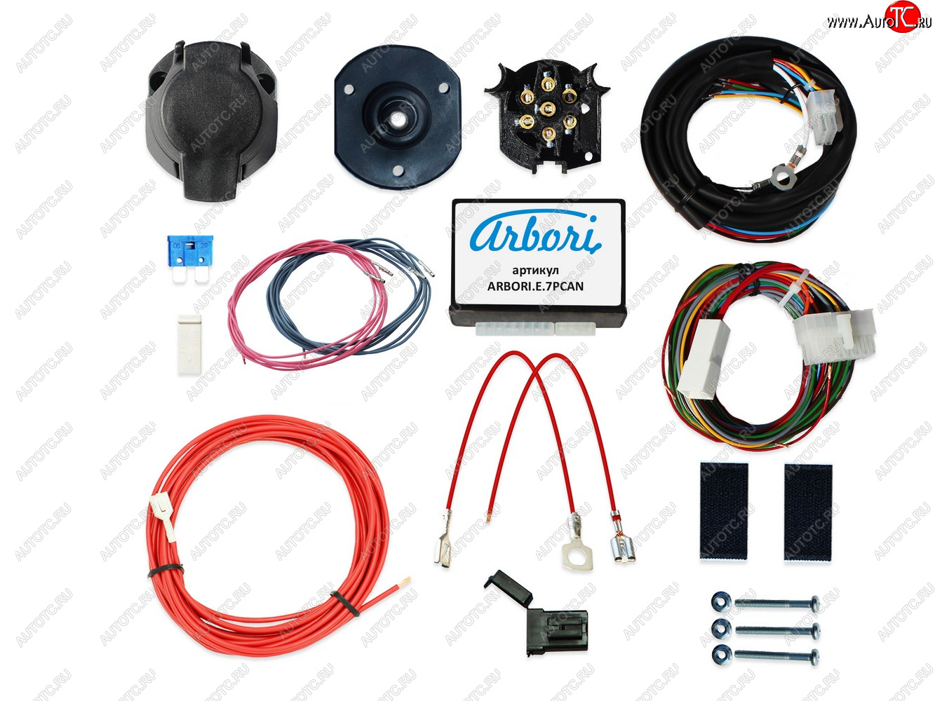 9 999 р. Универсальный комплект электрооборудования ARBORI для ТСУ Smart Connect CAN (7 PIN) с блоком согласования и функцией отключения парктроника Arbori arbori.e.7pcan  с доставкой в г. Керчь