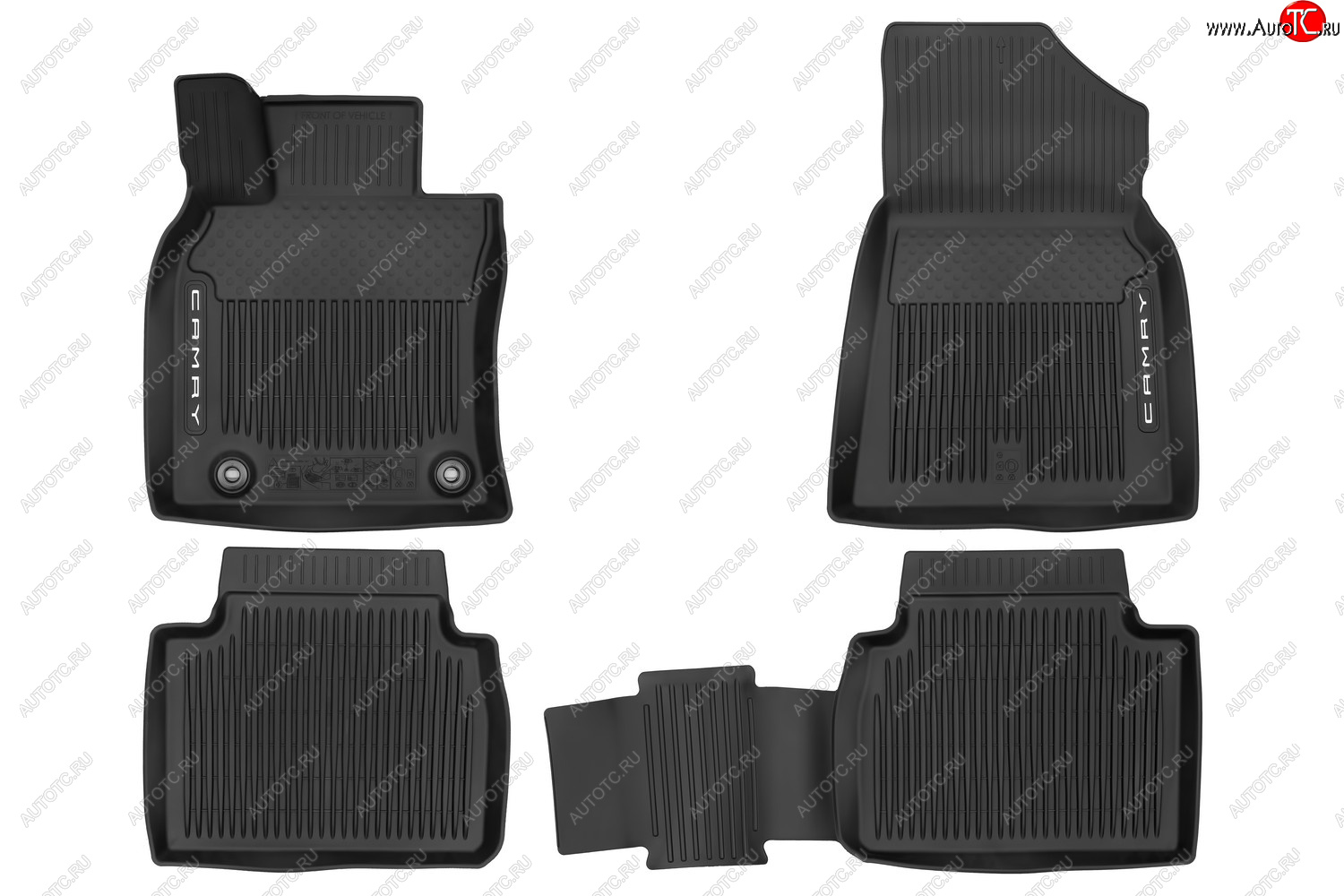 2 499 р. Всесезонные ковры в салонAll Weather Floor Mats TOYOTA Camry 2017-2021, 2021-, чёрн., 4 шт.  Тойота Камри TOYOTA pw21006003  с доставкой в г. Керчь