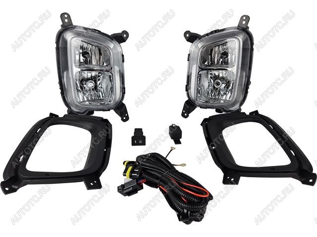 5 849 р. Комплект противотуманных фар (проводка, решетка, кнопка, пр-во Китай) BODYPARTS  KIA Sorento  XM (2012-2015) рестайлинг  с доставкой в г. Керчь