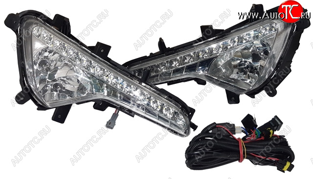 7 249 р. Комплект противотуманных фар (проводка, решетка, кнопка, пр-во Китай) BODYPARTS  KIA Sportage  3 SL (2010-2014) дорестайлинг  с доставкой в г. Керчь