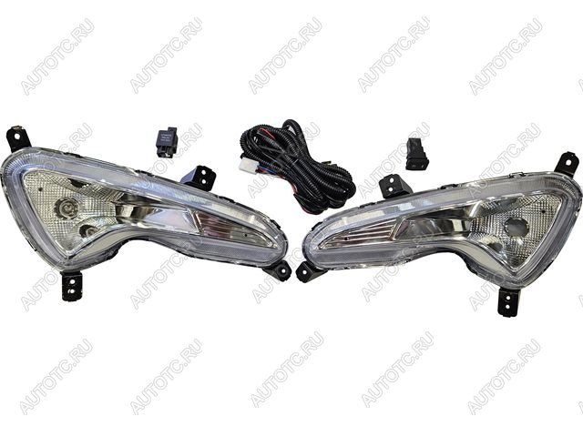 4 649 р. Комплект противотуманных фар (проводка, кнопка, пр-во Китай) BODYPARTS  Hyundai Solaris  RBr (2014-2017) седан рестайлинг  с доставкой в г. Керчь
