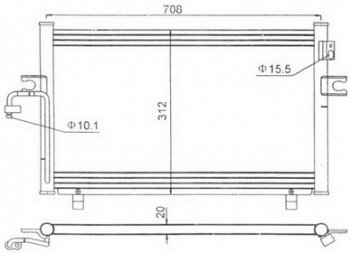 P11 (СМ ФОТО!! 735x331mm) КОНДЕНСАТОР КОНДИЦ (см.каталог) BODYPARTS nnp1197-931