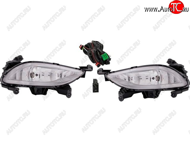 2 499 р. Комплект противотуманных фар (проводка, кнопка, пр-во Китай) BODYPARTS  Hyundai Sonata  YF (2009-2014)  с доставкой в г. Керчь