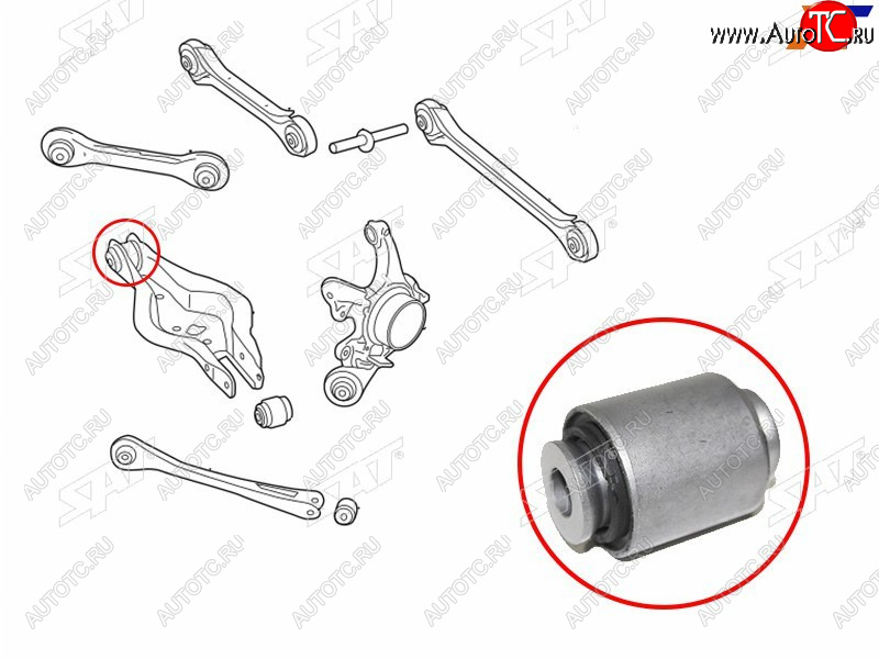 1 199 р. Сайлентблок BMW 1-Series 11-19  3-Series 11-19  2-Series 14-  3-Series Gran Turismo 13-20 SAT ST-33326867540B  с доставкой в г. Керчь