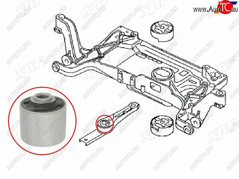 699 р. Сайлентблок Audi A3 03-13  Q3 11-19  Skoda Octavia 04-13  Volkswagen Golf 03-19  Jetta 05-19  P SAT ST-3C0199855JC  с доставкой в г. Керчь