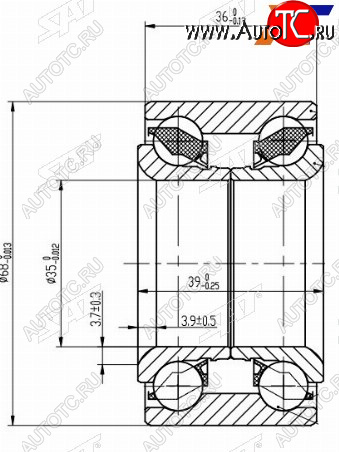 1 199 р. Подшипник передней ступицы NISSAN MARCHMICRACUBE 90-02 SAT ST-40210-41B00  с доставкой в г. Керчь