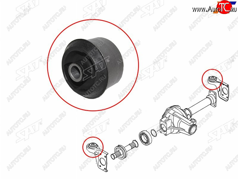 499 р. Сайлентблок переднего дифференциала SSANG YONG KYRON 05-12ACTION 01-SPORTS 06-REXTON 02-06 SAT ST-4105009202B  с доставкой в г. Керчь