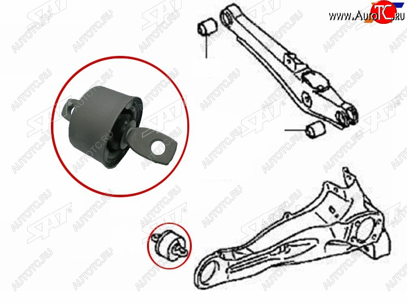 929 р. Сайлентблок Mitsubishi ASX 10-  Lancer 07-17  Outlander 05-22  Citroen C4 Aircross 12-16  C-Cros SAT ST-4120A125  с доставкой в г. Керчь