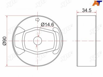 619 р. Опора дифференциала RR TOYOTA AURISBLADERUMIONMARK X ZIORAV4 4WD 05- SAT ST-41651-42130  с доставкой в г. Керчь. Увеличить фотографию 2