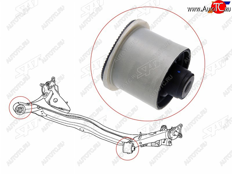 1 129 р. Сайлентблок Honda Civic 05-19  Fit 07-13  HR-V 15-18  Insight 08-14 SAT ST-42100-SMG-E06B  с доставкой в г. Керчь