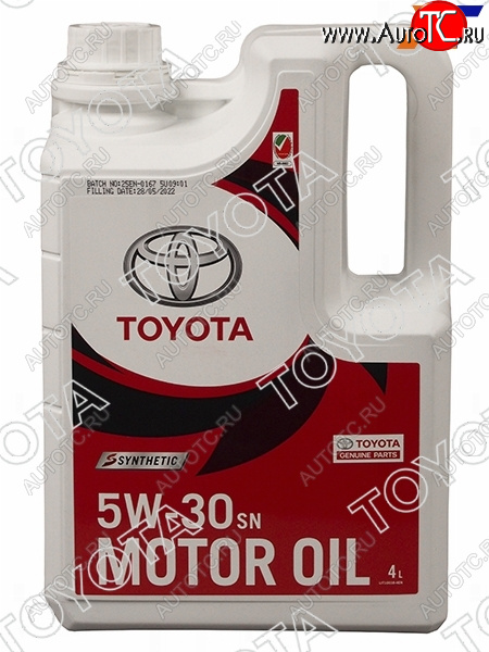 4 389 р. Масло моторное TOYOTA (пластиковая канистра) SN 5W-30 4Л (синтетика) TOYOTA 08880-83714, 0888083714 TOYOTA 08880-83714  с доставкой в г. Керчь