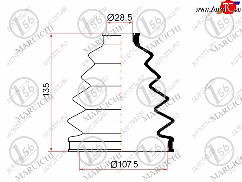 1 129 р. Пыльник ШРУСа наружный TOYOTA LAND CRUISER 100 ##J101 98-07 MARUICHI 02-145  с доставкой в г. Керчь