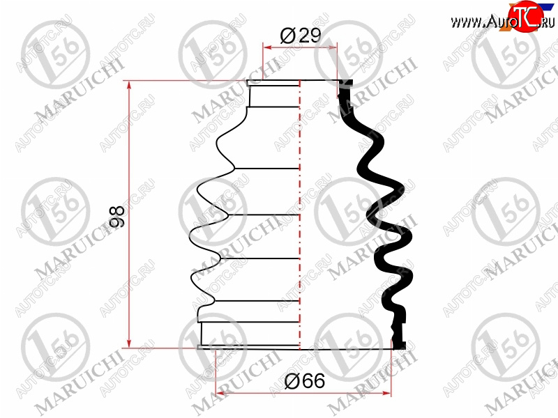 659 р. Пыльник ШРУСа наружный RR TOYOTA MARK 2MARK 2 BLIT GX11#JZX11#VEROSSA GX11#JZX110 1JZFSE MARUICHI 02-156  с доставкой в г. Керчь