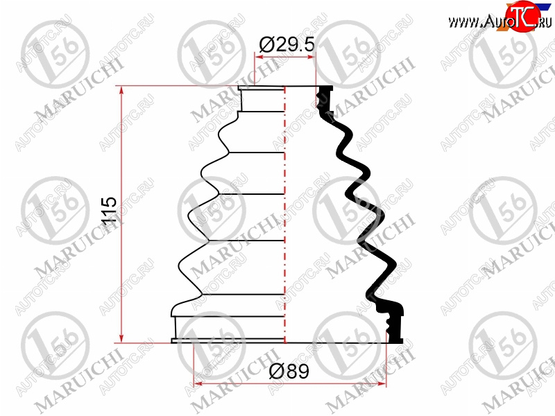 899 р. Пыльник ШРУСа наружный TOYOTA LAND CRUISER PRADO 96-08 MARUICHI 02-153  с доставкой в г. Керчь