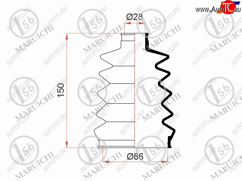 1 359 р. Пыльник шруса наружный MITSUBISHI DELICASPACE GEAR 94-04L400 94-01PAJEROMONTERO 90-04 4M404D56T MARUICHI 02-161  с доставкой в г. Керчь